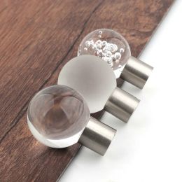 Hot Luxury K9 Crystal Ball Bubble Handles Shoebox Cabinet Handles Closet Door Drawer Knobs Wardrobe Pulls Pullers With Screws