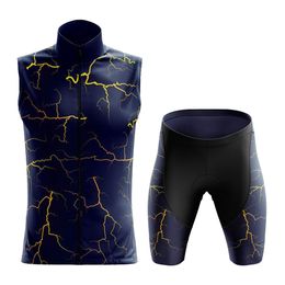 Two Colors Lightning Series Summer Cycling Jersey Set Men Short Sleeve And Bib Shorts Gel Breathable Pad Maillot Ciclismo Hombre