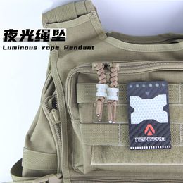 Luminous Tail Buckle Outdoor Tactical Backpack Accessories ABS Zipper Pull Umbrella Rope Handle EDC Knife Pendant Lanyard Tools