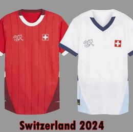 2024 Euro Switzerland Soccer Jerseys ELVEDI AKANJI ZAKARIA SOW RIEDER EMBOLO SHAQIRI 24 25 Football shirts SWISS home away Uniforms MEN KIT