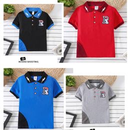 New Kids Boy Polo Shirt Summer R Polo Shirts for Boys Short Sleeve Tee Baby T Shirt Turn down Collar Baby Clothing 2-8 Y