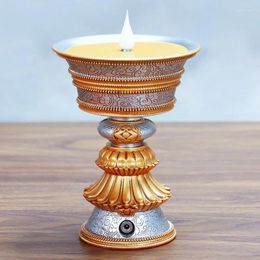 Decorative Figurines Charging Butter Lamp Electronic Buddha Worshiping Led Pilot Smoke-Free Household Front Candle Light Temple Temp
