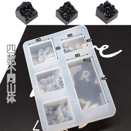 DIY handmade crystal resin glue mountain peak Mould snow mountain silicone Mould Ocean micro landscape crystal epoxy resin Moulds
