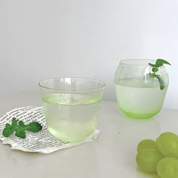 Retro Green Goblet Wine Glass Champagne Flute Cup Beautiful Vintage Transparent Whiskey Margarita Drinking Wine Glasses Barware