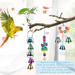 Creative 7Pcs/Set Practical Bird Parrot Swing Chewing Toy Set Wood Bird Toy Set Wear-resistant for Small Parakeets