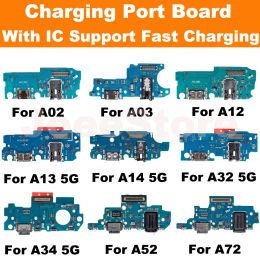 Charging Port Board For Samsung A72 A73 A52 A53 A33 A23 A24 A14 A13 A12 Microphone Module USB Fast Charge Connector Flex Cable