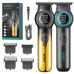 Original VGR Professional Hair Trimmer For Men Adjustable Body Beard Clipper Electric Rechargeable Haircut Machine Barber 240408