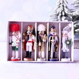 1 Set Christmas Wooden home decor Christmas Nutcracker Pendant Creative Glittering Powder Ornament for navidad