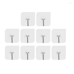 Hooks 5/10pcs Transparent Wall Stainless Steel Strong Self Adhesive Key Storage Hanger Kitchen Bathroom Door