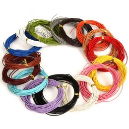 1-3mm Genuine Leather Rope 17 Colors 5m Ox Warble Round Elastic Thread String Cord for Clothes Shoes Jewlery Making Materials