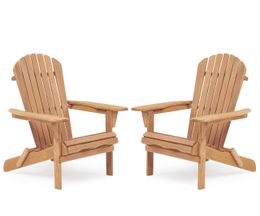 Wooden Outdoor Folding Chair Set of 2 Wood Lounge Patio Chair for Garden,Garden, Lawn, Backyard, Deck, Pool Side, Fire Pit,Half Assembled