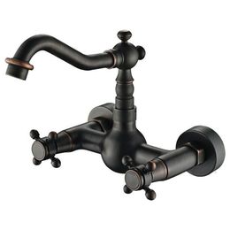 Kitchen Short Swivel 360 Bathroom Bathtub Faucet Torneira Wall Mount Oil Rubbed Black Bronze Basin Sink Faucet Mixer Tap B3215