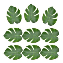 12Pcs Big Artificial Tropical Palm Leaves Silk Leaf For Hawaiian Luau Theme Party Decor Wedding Birthday Home Table Decoration