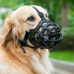 Adjustable Dog Muzzle Soft Silicone Breathable Mesh Strong Basket Small&Large Dog Mouth Muzzles Pet Training Accessories