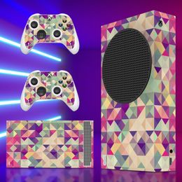 Skin Sticker Geometry Design Protective Decal Removable Cover for X box Series S Console and 2 Controllers Game Accessories