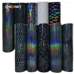 Window Stickers DIY Holographic Laser TPU Heat Transfer 10 Pack HTV Pattern Chameleon 8 Noble Black 2 Starry Sky Shining