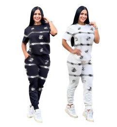 Fashion designer Women's Tracksuits T-shirt pants 2 Piece Set Luxury Casual Suit Casual sports Suit Q6188