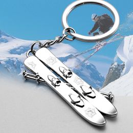 Mini Snowflake Snowboard Keychain Pendant Metal Ski Games Sled Board Key Chain Keyring CIce and Snow Festival Gift