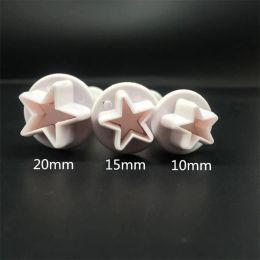 3Pcs/Set Star Shape Fondant Cake Decorating Plunger Biscuit Cookies Cutter Sugarcraft Diy Mold Christmas Cake Decorating Tools