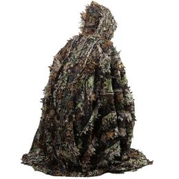 3D Leaf Bionic Camouflage Hunting Fishing Ghillie Cloak Breathable Tactical Military Training Clothes Jungle Bird-Watching Suit