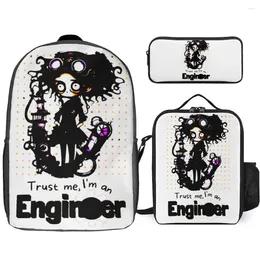 Backpack Trust Me Im An Engineer 16 3 In 1 Set 17 Inch Lunch Bag Pen Travel Casual Graphic Durable Toothpaste Cosy