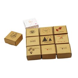 50pcs DIY GIfts Package With Window White/Kraft Jewelry Package Box Cake Packaging For Wedding Home Party Muffin Packaging Boxes
