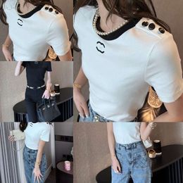 2024 Women T Shirt Designer for Women Shirts with Letter and Dot Fashion Tshirt with Embroidered Letters Summer Short Sleeved Tops Tee Woman