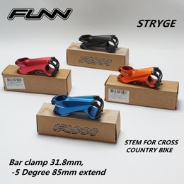FUNN STRYGE 3D FORGED Bicycle XC Enduro All Mountain MTB Bike Stem -5 Degree Bar Clamp 31.8mm 85mm Extend 28.6 Steer Tube