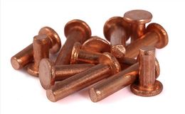 2pcs M5 flat head copper rivet Copper nail solid rivets round cap screw 6-40mm length