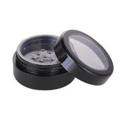 5g Loose Powder Jar Black Clear Loose Highlighter Powder Eyeshadow Makeup Box Travel Loose Powder Case with Sifter/Window 50pcs