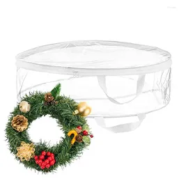 Storage Bags Garland Wreath Container Clear Zippered Round Holiday With Zipper For Halloween Decorations