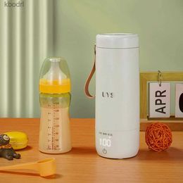 Electric Kettles 400mL car travel safety insulated electric heating cup portable light hot water stainless steel inner tank anti heat bottle YQ240410