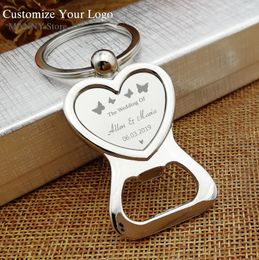 10X Personalized Wedding Gift Love Heart Keyring Bottle Opener Baby Show Guest Souvenir Bottle Opener Personalized Wedding Favor