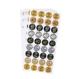 30th 40th 50th Paper sticker self-adhesive round anniversary stickers 40year old birthday party decorations adult Gift bag decor