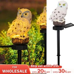 Solar Owl Garden Light Outdoor LED Lawn Lamp for Garden Decoration Waterproof Christmas Lights Outdoor Solar Lamp Post 240408