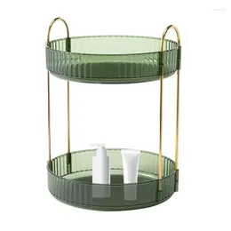 Storage Boxes Spinning Makeup Organiser Double Clear Bathroom Counter Box Rotating Rack Skin Product