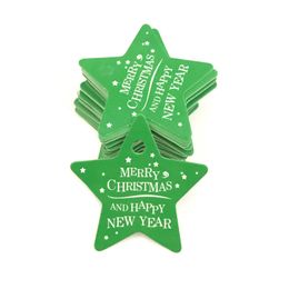 100pcs 5cm New Year Gift Tags Tree Star Shape Paper Tag Label Xmas Gift For Party DIY Price Label Gift Box Hang Tag Garment Tags