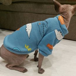 Cute Print Cat Clothes Suit Spring Autumn Warm Fleece Pet Cat Pullover for Cats Kedi Soft Kitten Sweater Sphynx Clothing Outfits