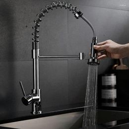 Kitchen Faucets Brass 360 Rotation Faucet High Quality Chrome Spring Sink