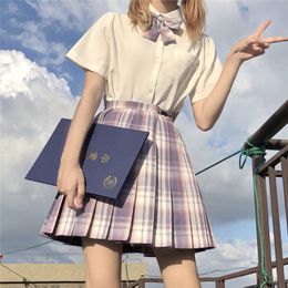 Japanese School Costume Suit JK Uniform Sailor Seifuku Girl Skirt Set Plaid Skirt Set Student Pleated Skirt School Clothes