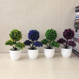 Artificial Plants Potted Multicolor Small Tree Plants Fake Flowers Potted Table Ornaments For Garden Party Hotel Office Decor