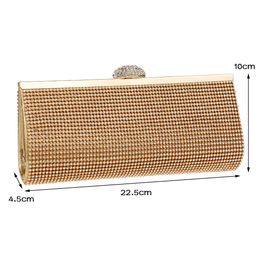 SEKUSA Rhinestones Women Evening Bags With Chain Shoulder Handbags Silver/gold/black Messenger Small Purse Day Clutches Bag