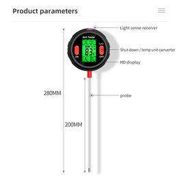 5 in 1 Soil Ph Meter Humidity Moisture Light Temp Soil Acidity Tester Moisture Sensor for Plants Flowers Garden Tool