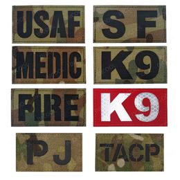 Infrared IR Reflective Patch TACP MP K9 FIRE MEDIC Combat Emblem Tactical Military Decorative Patches Biker Armband Badge