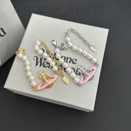 Charm Bracelets designer 2023 Autumn New High Pair Edition, Xijia Diamond Swallow Pearl Dropping Oil Bracelet 7VGD