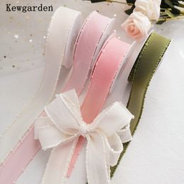 Kewgarden 25mm 40mm 1" 1.5" Gauze Ribbons DIY Hair Bows Accessories Handmade Crafts Gift Packing Sewing Materials 10 Yards