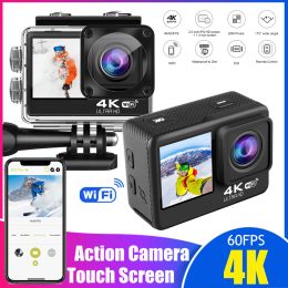 Camera WiFi Action Camera 4K 60FPS 16MP Touch IPS Dual Screen WiFi Waterproof Action Motion Camera 170° Wide Angle Sport Camera