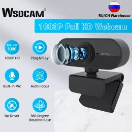 Webcams Wsdcam HD 1080P Cam Webcam Computer PC Web USB Camera with Microphone Rotate Camera for Video Calling Conference Work