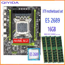 Motherboards Qiyida X79 Motherboard Set With LGA2011 Combos Xeon E5 2689 CPU 4pcs x 4GB = 16GB Memory DDR3 RAM 1333Mhz 10600R X79 6M