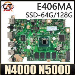 Motherboard MAINboard For ASUS E406M E406MA L406MA E406MAS Laptop Motherboard N4000 N5000 CPU 4GBRAM SSD64G/128G MAIN BOARD